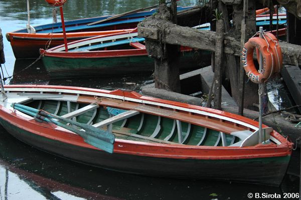 Colorful boats near La Boca in Buenos Aires