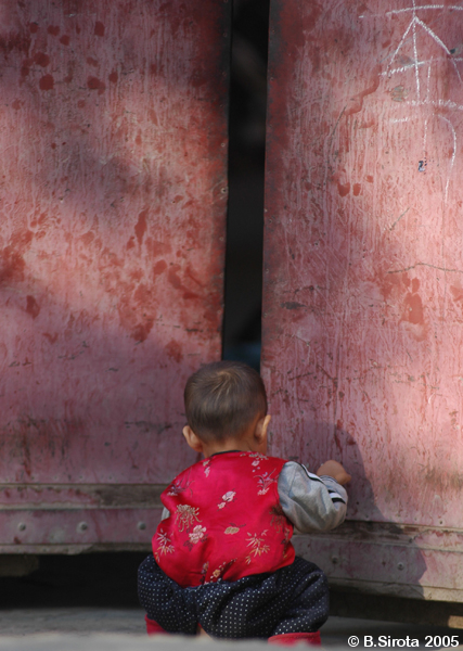 Little kid playing
