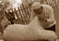Making of sheepskin raft