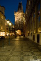 Street lights at night in Prague