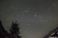 Constellation of Orion and Sirius, Mount Batur, Bali
