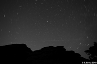 Night sky with Polaris star in the centre
