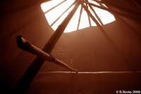 Inside the yurt in Even village.