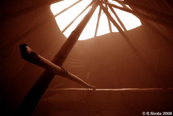 Inside the yurt in Even village.