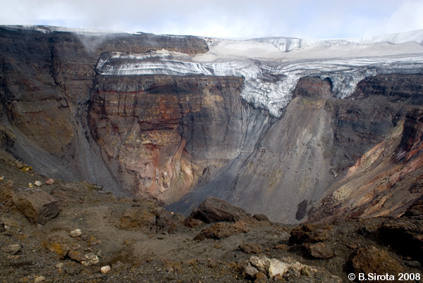 Ploskiy Tolbachik volcano's crater. This volcano is 3085 meters high.