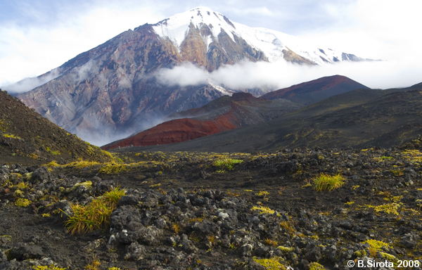 View on Ostriy Tolbachik volcano.