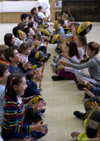 Richmond Tigers representative visiting Russian Sunday school
