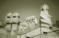 Andreo Gaudi famous Casa Mila roof