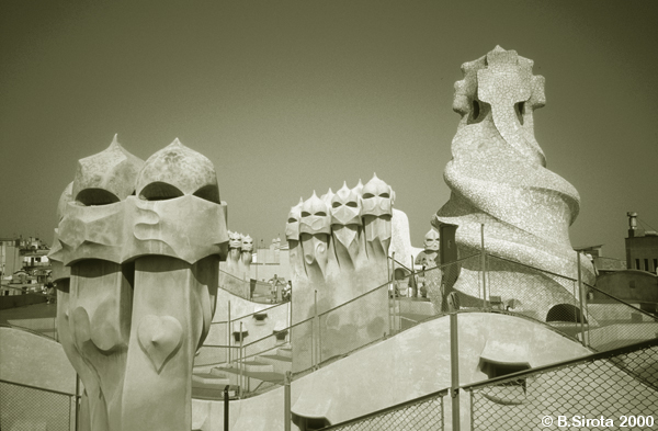 Andreo Gaudi famous Casa Mila roof