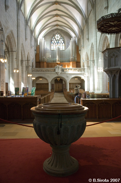 Inside Zurich Fraunmunster church